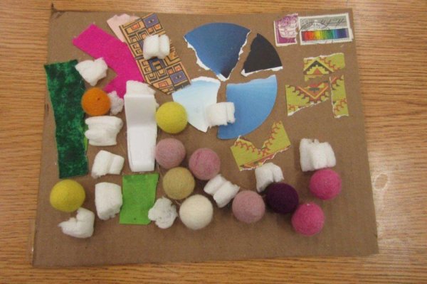 Students learned about Overconsumption and created collages using up-cycled materials.